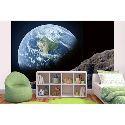 DIMEX ART Самозалепваща се флизелинова фототапета земя, видяна от луната 375 x 250 см