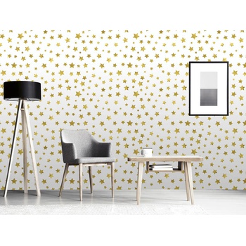 DIMEX ART s. r. o Луксозна флизелинова тапета златни звезди