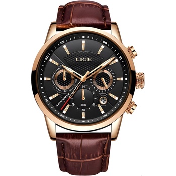 LIGE Часовник lige el-14629 - Кафяв / Златен kp14629 (el-14629)