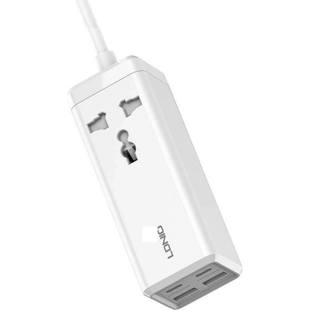 Image 1 of LDNIO SC1418 Desktop Power Strip With USB-C Hub 65W - разклонител с 1 изход и вградени 2хUSB-C и 2хUSB-A изхода за мобилни устройства (бял)