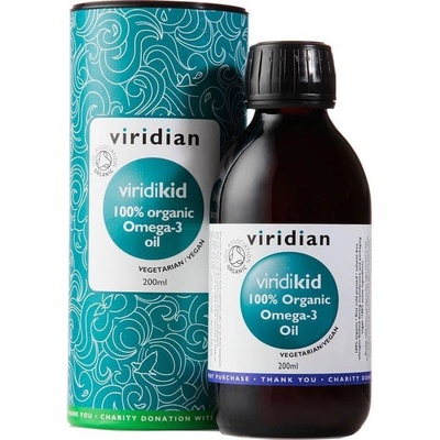 Viridian Viridikid Omega 3 Oil Organic BIO Omega 3 olej pro děti 200 ml