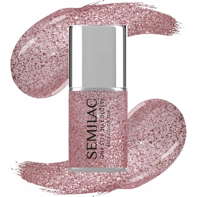 SEMILAC One Step Glossy Hybridní lak na nehty S250 Glitter Pink