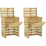 vidaXL Слетен градински компостер 2 pcs Зелено 110 x 58 x 113 см (3446544)