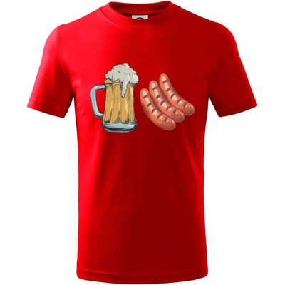 Pivo a klobása tričko detské červená