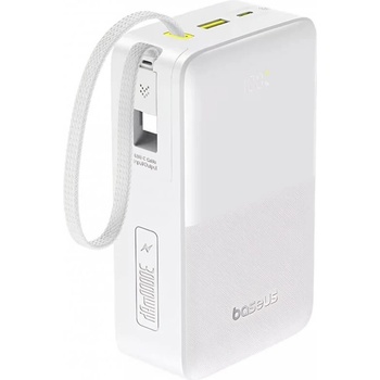 Baseus Външна батерия 10000 mAh с вграден USB-C кабел и 1xUSB-C, 1xUSB-A портове - Baseus EnerFill FC51 Bipow 2 Pro Digital Display Power Bank With USB-C Cable 22.5W 20000mAh (бял) (E0028101)