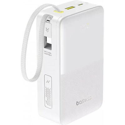 Baseus Външна батерия 10000 mAh с вграден USB-C кабел и 1xUSB-C, 1xUSB-A портове - Baseus EnerFill FC51 Bipow 2 Pro Digital Display Power Bank With USB-C Cable 22.5W 20000mAh (бял) (E0028101)