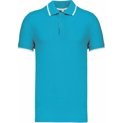 Kariban VINTAGE K245 pánská polokošile light turquoise/white/navy