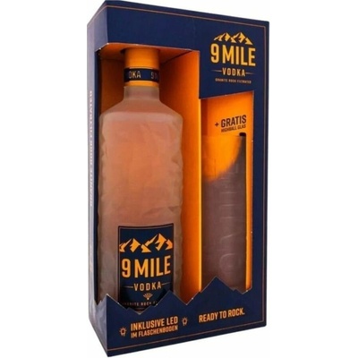 9 Mile Vodka 40% 0,7 l (darčekové balenie 1 pohár)