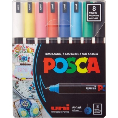 Uni Posca PC-1MR sada 8 ks základní barvy – Zboží Dáma Uni Posca PC-1MR sada 8 ks základní barvy – Zboží Dáma
