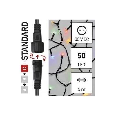 Emos 50 LED Standard 5 m vonkajšie aj vnútorné multicolor časovač D1AM02