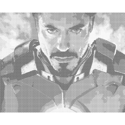 ZUTY Bodkovanie - IRON MAN ZBLÍZKA Rámovanie: vypnuté plátno na rám, Rozmer: 40x50 cm