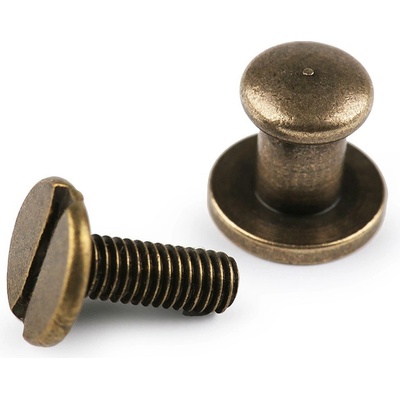 Prima-obchod Sedlářský nýt šroubovací Ø6 mm, barva 6 (11 mm) staromosaz