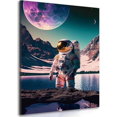 Obraz astronaut na povrchu neznámej planéty