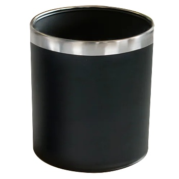 Image 1 of Horecano G-Кош канцеларски ЧЕРЕН с иноксов ринг Ø22.5xh25.5cm (92420-001) (018550)