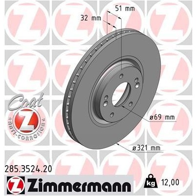 Brzdový kotúč ZIMMERMANN 285.3524.20