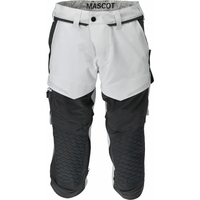Mascot International krátke 3/4 pracovné nohavice ULTIMATE STRETCH 22249 CUSTOMIZED biela/kamenná sivá