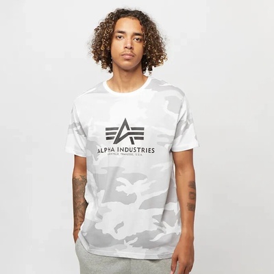 Alpha Industries Basic Big Logo Camo T bílo maskáčové