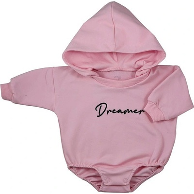 Dojčenské teplákové body baggy s kapucňou Koala Dreamer ružová