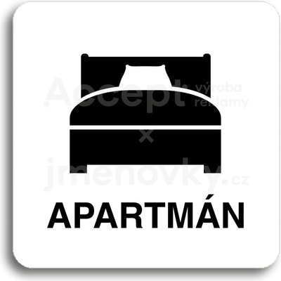 ACCEPT Piktogram apartmán III - bílá tabulka - černý tisk bez rámečku