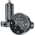 Proove Зарядно за кола с FM трансмитер Proove (FMSS30110003) - Тъчскрийн, Bluetooth 5.0, 30W - Сиво