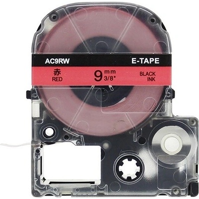 Compatible Epson LK-3RBP, SC9RW, C53S653001, 9mm x 9m, черен печат / червен фон, съвместима лента (LKSC9RW)