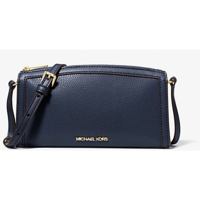 Michael Kors kožená crossbody kabelka navy modrá