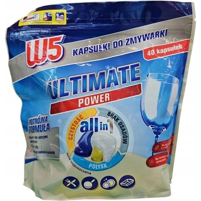W5 Ultimate Power All in1 kapsle do myčky 40 ks