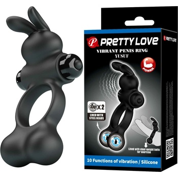 Pretty Love - Vibračný krúžok na penis YUSUF 10 funkcií