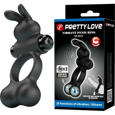 Pretty Love - Vibračný krúžok na penis YUSUF 10 funkcií