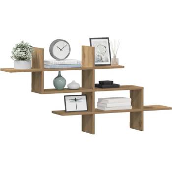 vidaXL Стенен рафт, дъб артизан, 124, 5x18x60, 5 см, инженерно дърво (853271)