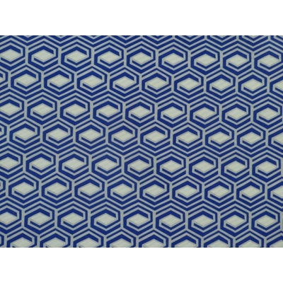 modrý viskózový úplet 2848 geometrický vzor