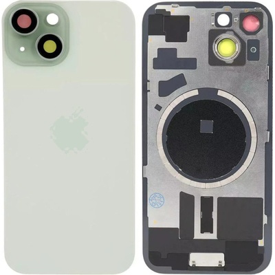 Kryt Apple iPhone 15 Sklo Zadního Housingu + Sklíčko Kamery + Kovová Destička + Magsafe Magnet zelený