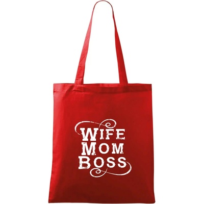 Wife mom boss Taška bavlnená 42 x 38 cm Červená