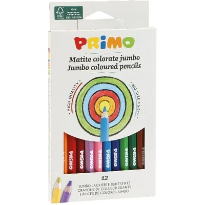 Primo jumbo šestihranné barevné tužky sada 12 kusů 510MAXI12E