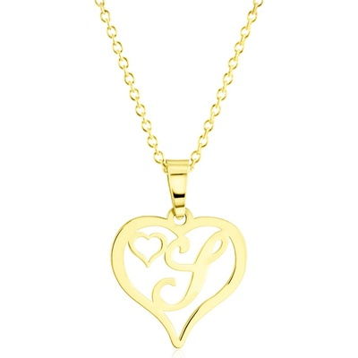 Gemmax Zlatý řetízek s písmenkem S - srdíčko GLSYN-00761-36261