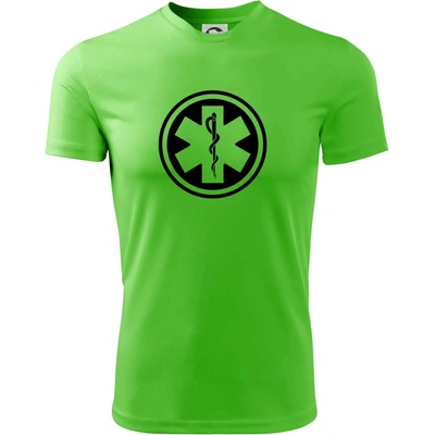 Rescue logo samostatné guľaté tričko Apple Green