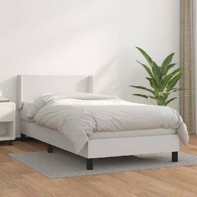 vidaXL 3130635 Boxspring postel s matrací umělá kůže / barva Bílá