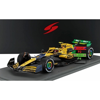 SPARK MODEL McLAREN F1 MCL38 TEAM MCLAREN N 4 4th MONACO GP 2024 LANDO NORRIS YELLOW GREEN BLACK 1:18