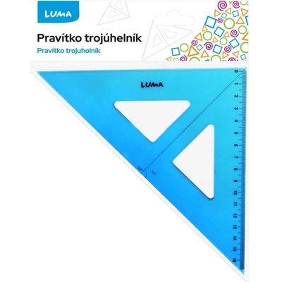 LUMA trading s.r.o. pravítko trojúhelník s ryskou, modré 662033