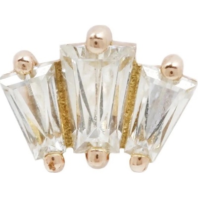 Buddha jewelry Buddha jewelry Bezzávitová koncovka piercingu Gemma trios Small ze 14 kt zlata 585/1000 se zirkony Růžové zlato