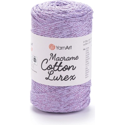 Yarn Art Macrame Cotton Lurex 734 lila s růžovou nitkou