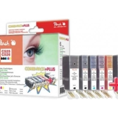 Peach Canon PGI-525/CLI-526 MultiPack Plus, 3xBlack,Cyan,Magenta,Yellow, 2x19ml,4x10ml, 314466