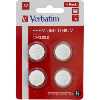 Batérie VERBATIM Lithium CR2032, 3 V, 4 ks