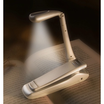Univerzální připínací lampa Bookchair Clip On LED Stříbrná