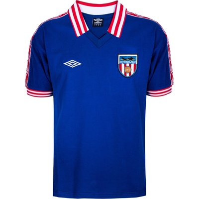 Score Draw Футболна фланелка Score Draw SD Sunderland Retro Away Shirt 1978 Adults - Blue/White