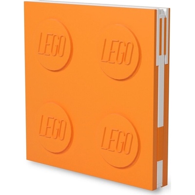 LEGO Zápisník s gélovým perom ako klipom - oranžový