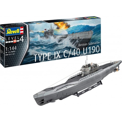 REVELL Plastic ModelKit ponorka 05167 German Submarine Type IX C/40 U190 1:144