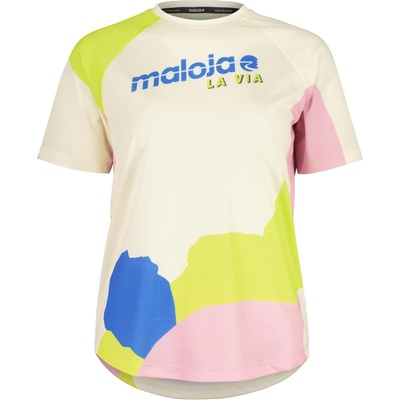 Maloja Дамска фланелка с къс ръкав за колоездене Maloja Women's MontvalezanM. Multi 1/2 Cycling jersey - Shaded White Multi (156-2521-0312)