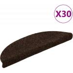 vidaXL Изтривалки за стълби, самозалепващи се, 30 бр. , 56x17x3 см, кафяви, полукръгли (3365686)