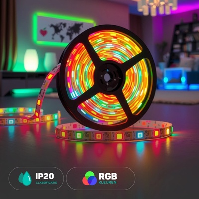 Pásik LED 24V 7W, RGB, 830lm, 5m, 60 LED/m, VT-5050 24V (V-TAC)